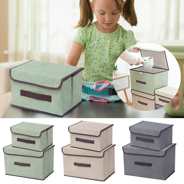 Xihbxyly Caja de Almacenamiento de Tela No Tejida, Diseño Plegable Que Ahorra Espacio, Organizador Multiusos, para Guardar Ropa y Otros Artículos, Ideal para El Hogar y El Dormitorio, Tamaño 25 X 19