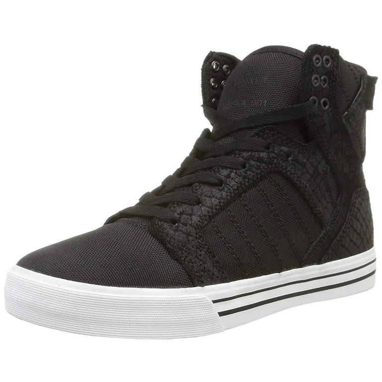 Supra Men's Skytop Hi Top Snakeskin Embossed Suede Sneaker Shoes Black White S18250 - Walmart.com