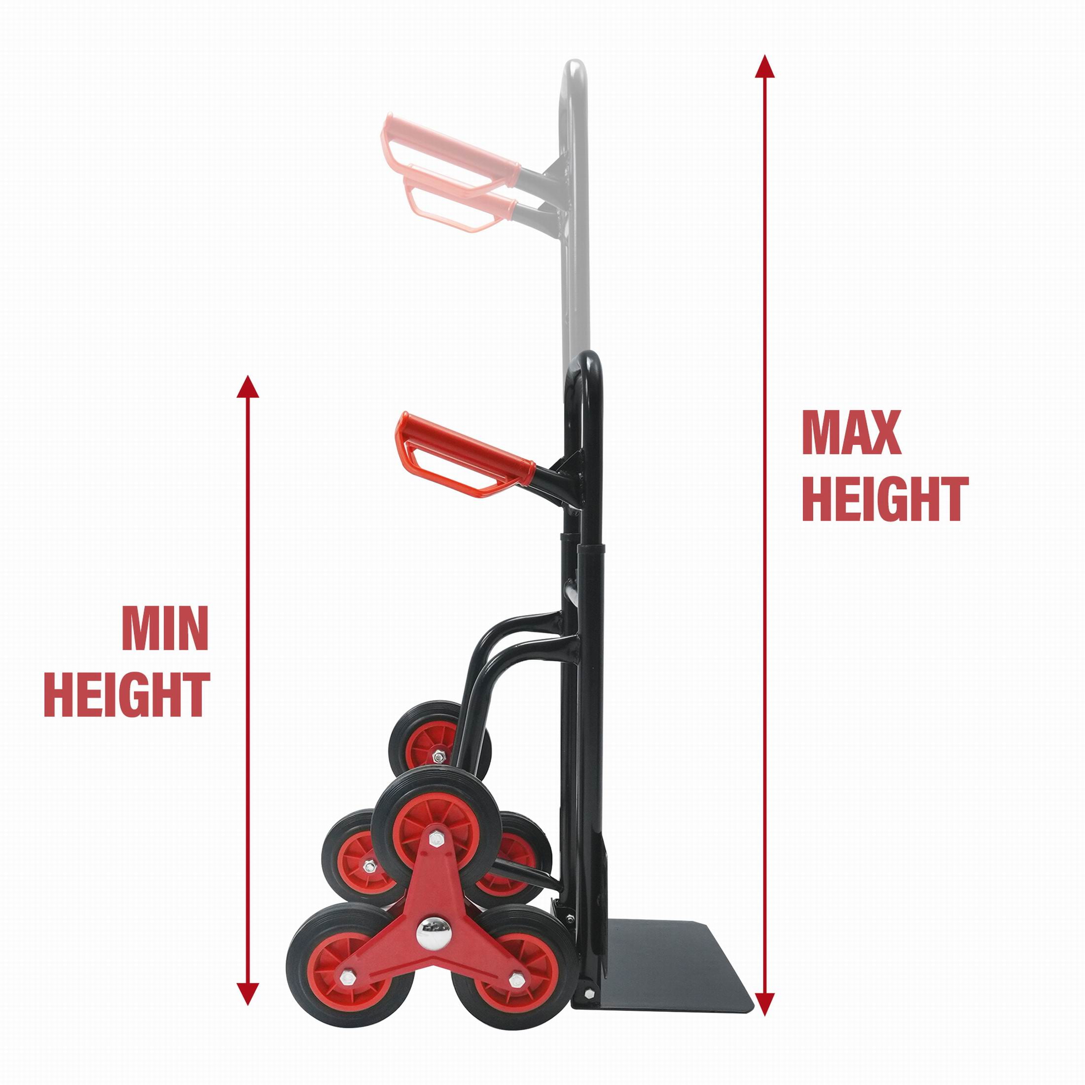 Folding Stair Climbing Dolly, 330 Lb Capacity Manual Truck Heavy-Duty Stair Climbing Hand Truck Trolley with Telescoping Handle and 6 Wheels