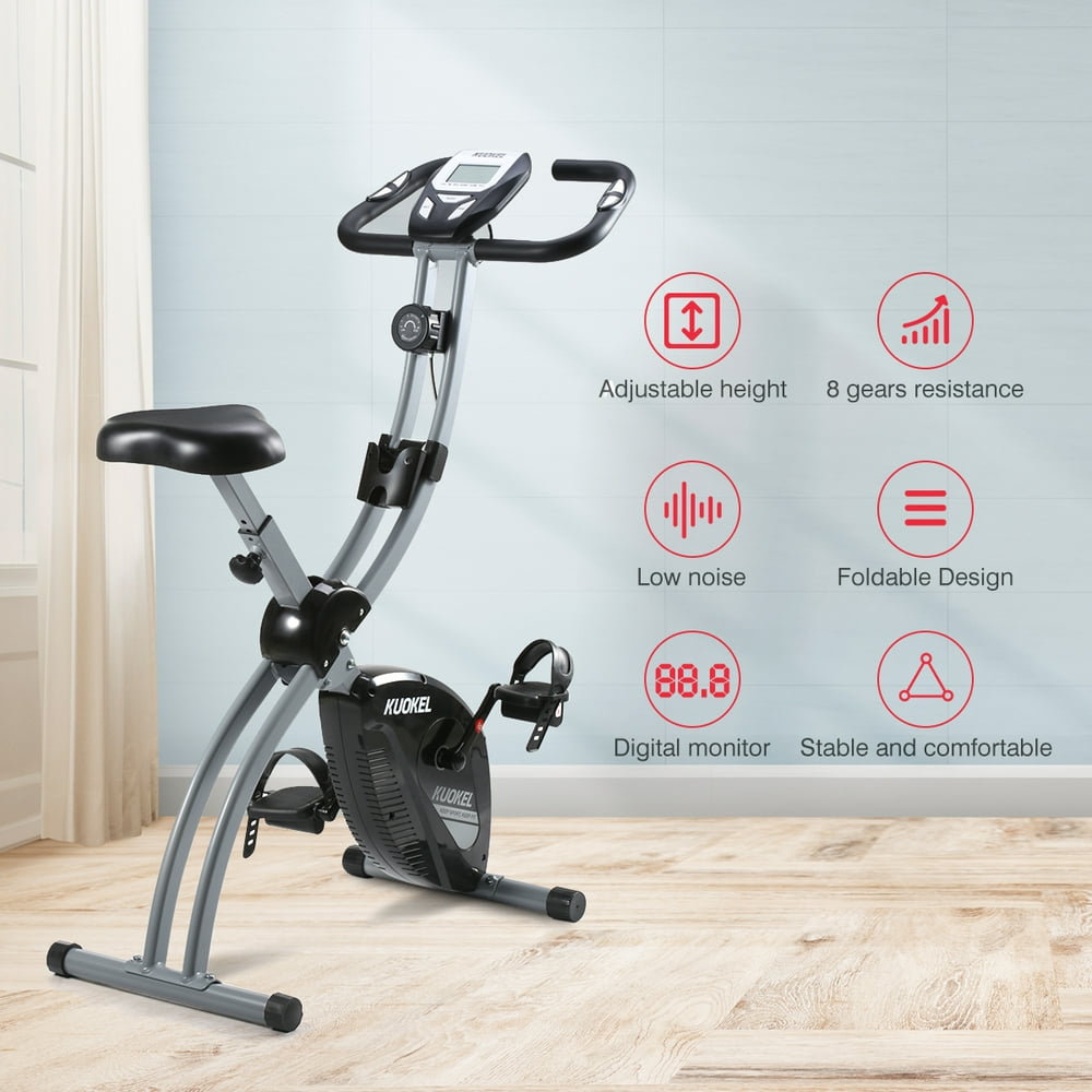 KUOKEL Foldable Indoor Cycling Drive Indoor Exercise Bike, Adjustable