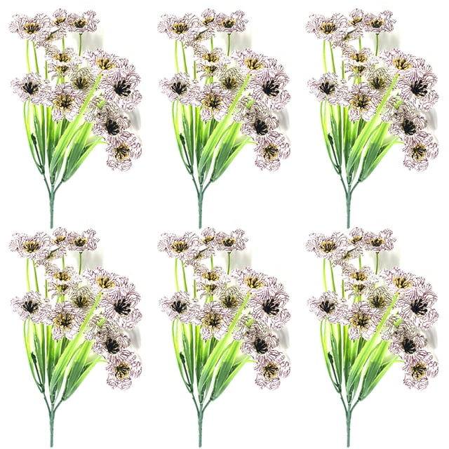 Coofit 6 Branches Artificial Flowers Never Withered Fashion Fake Flowers Faux Flowers