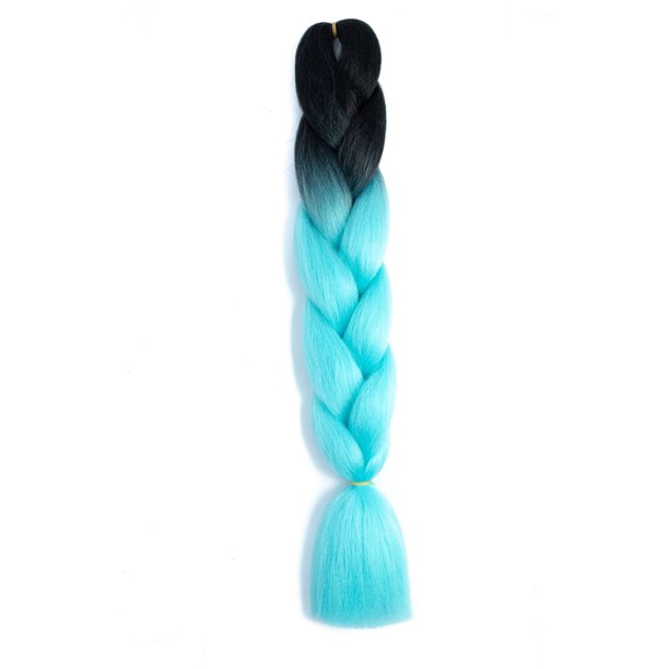 Zhuge Extensiones de cabello trenzado para mujeres, 3 paquetes de 100 g/paquete, 24 pulgadas, de negro a azul agua oscuro