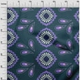 thumbnail image 3 of oneOone Cotton Poplin Teal Blue Fabric Asian Ornamental Fabric For Sewing Printed Craft Fabric By The Yard 56 Inch Wide, 3 of 4