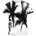 thumbnail image 1 of T-Shirt pour Adulte à Silhouette de Palmier Noir et Blanc Partout, 1 of 2