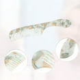 thumbnail image 6 of Unique Bargains 1 Pcs Women Handheld Wide Tooth Comb for Curly Thick Wavy Straight Hair White and Amber, 6 of 6