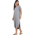 thumbnail image 3 of Stylore Women's Nightshirt Short Sleeve Nightgown V-Neck Sleepwear Grey M, 3 of 6