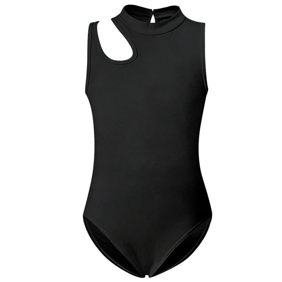 Kids Swim Suit Black 1 Piece Swimsuits Sleeveless Rash Guard Beach Holiday Girls Vacation Outfits 6-7 Years