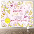 thumbnail image 2 of Tapiz motivacional para colgar en la pared para adolescentes, tapices inspiradores de color rosa para el aula, tapiz estético bonito para la habitación de los niños, tapiz para dormitorio, 2 of 6