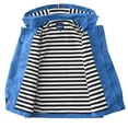 thumbnail image 6 of Hiheart Boys Girls Water Resistance Hooded Jackets Cotton Lined Rain Jackets Blue 4-5 yrs, 6 of 7
