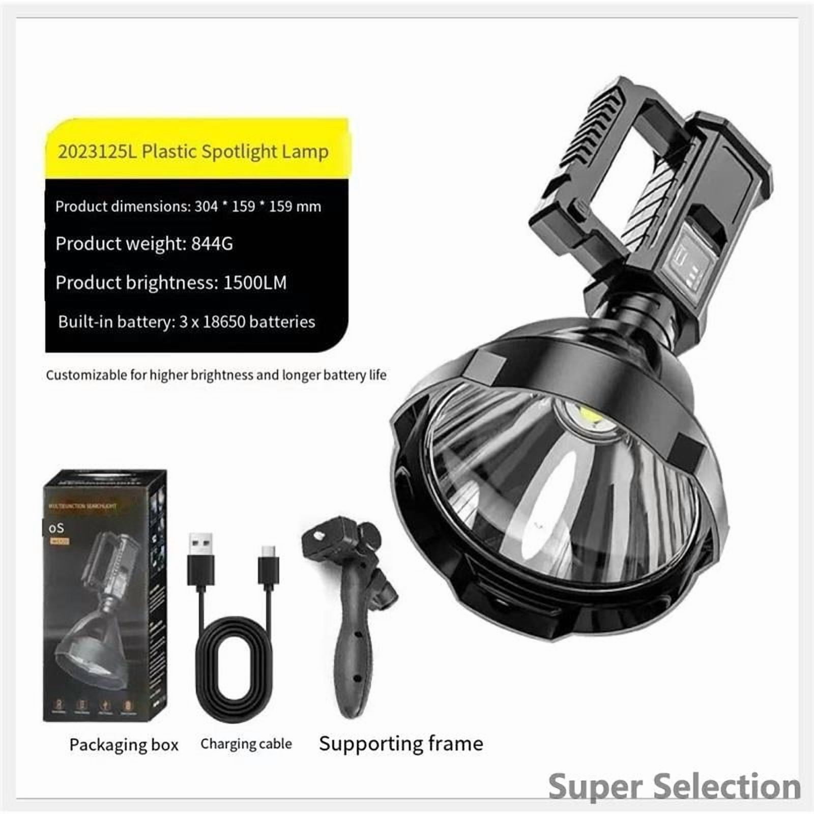 Rechargeable LED Flashlight XHP50 Super Bright Handheld Searchlight With Tripod Stand 4 Modes Zoomable Work Light IPX4 Waterproof For Camping Hunting Emergency black OUTDOOR