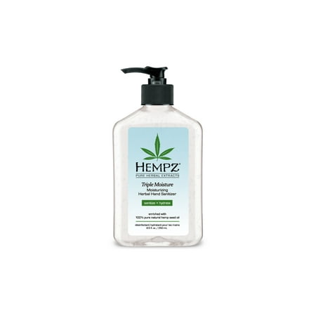 Hempz Triple Moisture Herbal Moisturizing Hand Sanitizer- 8.5 (Best Moisturizing Hand Sanitizer)