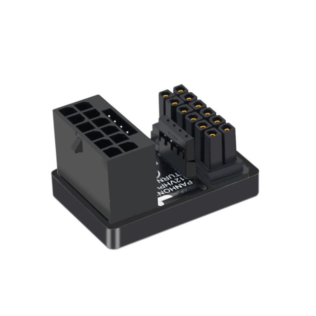 Tarjeta gráfica PCIE5.0, fuente de alimentación ATX3.0, 12 VHPWR, 12+4, 16 P, 600 W, conector adaptador macho a hembra de 180 grados, negro