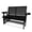 2 seats-Black-56.5", variant on Fortune Candy Outdoor Wood Glider with High Roll Back and Cup Holders, Heavy Duty 800 lbs, Black