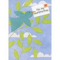 RSVP Blue Bird Delivering Heart Stamped Envelope Mother's Day Card for Grandmother