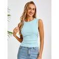thumbnail image 5 of DEMOTIME Women's Tank Tops Crew Neck Casual Summer Sleeveless Basic Shirts Sky Blue Medium, 5 of 8