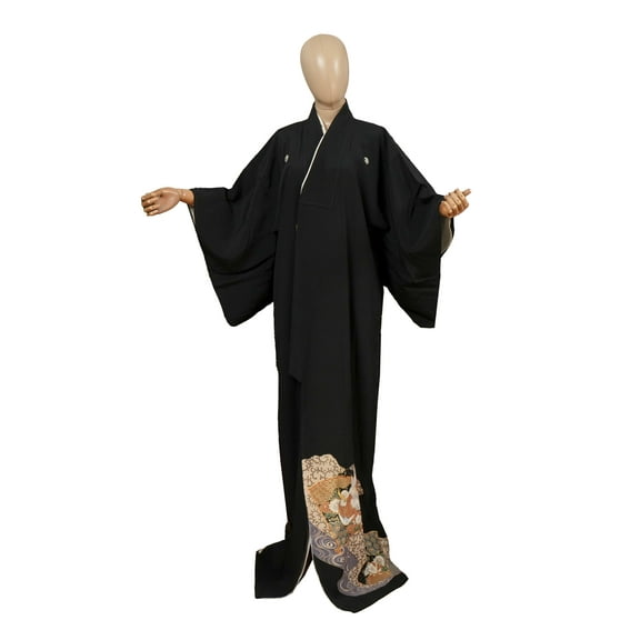 DEAR VANILLA Authentic Traditional Japanese Tomesode Kimono for Women Robe Made in Japan KMT-0160