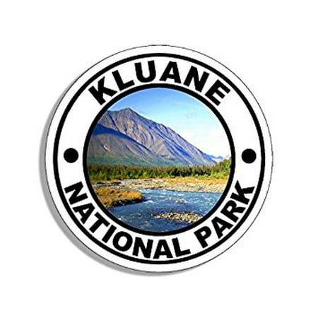 Round KLUANE National Park Sticker Decal (travel rv hike yukon canada) Size: 4 x 4