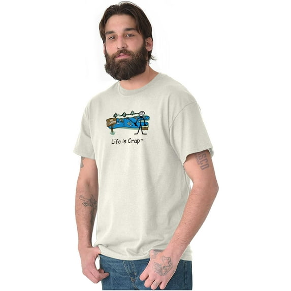 No Fishing Pond Ironic Sarcasm Mens Graphic T Shirt Tees Brisco Brands