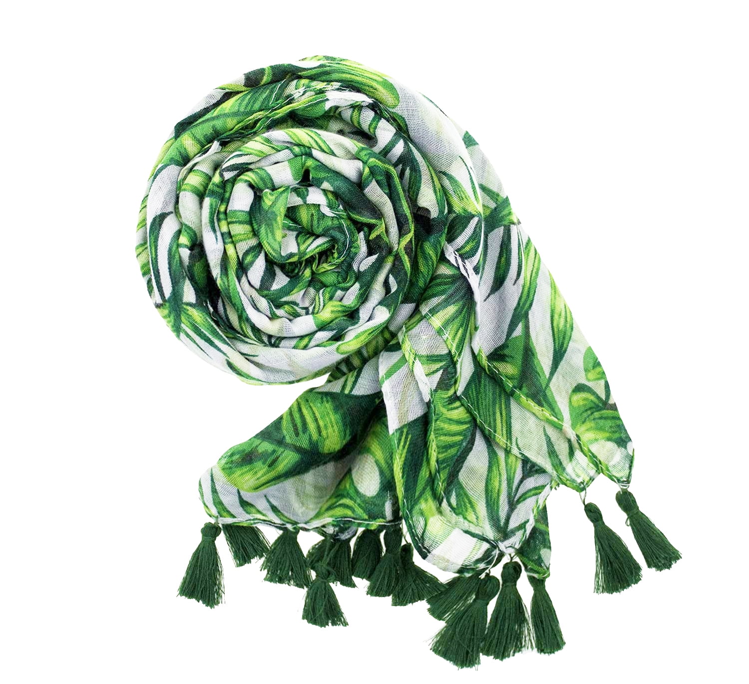 Womens Cozy Tassels Oblong Cotton Scarf Lightweight Shawls Wrap