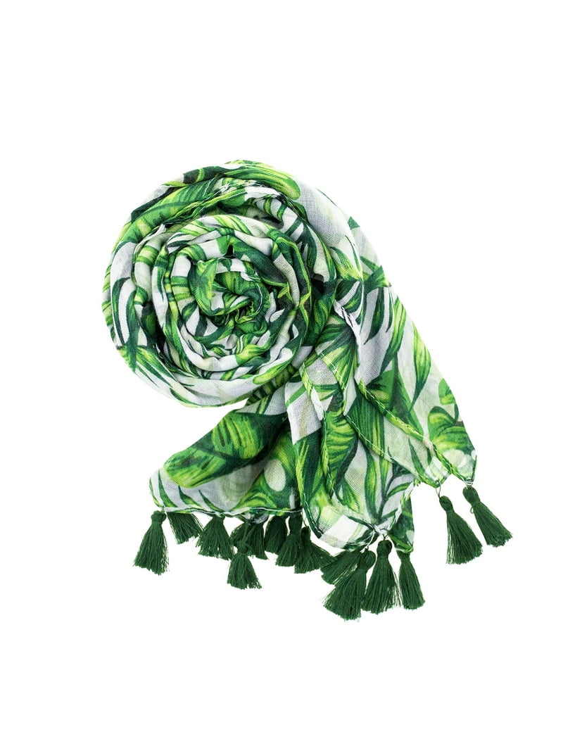 Womens Cozy Tassels Oblong Cotton Scarf Lightweight Shawls Wrap