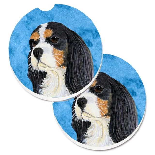 Blue Cavalier Spaniel Ensemble de 2 Porte-Gobelets sous-Verre de Voiture