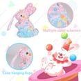 thumbnail image 3 of Colorful Foam Easter Decorations Spring Party 2.95 Inch Bunny Hanging Ornament Set of 6 for Home Yard, 3 of 7