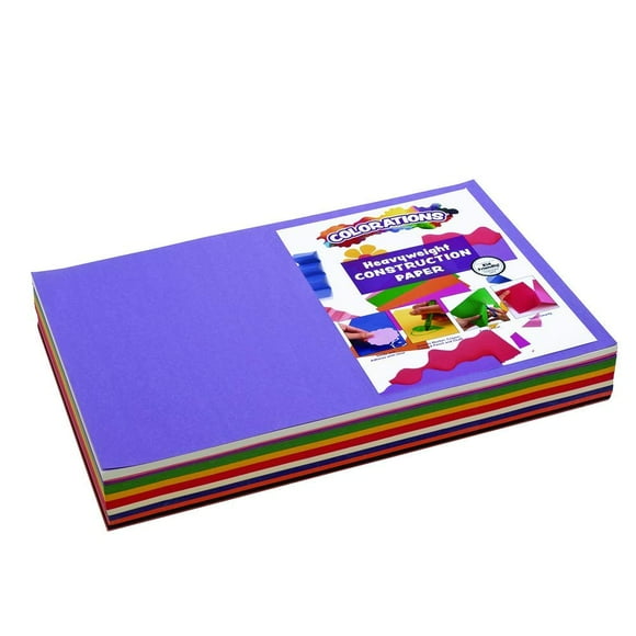 Construction Paper Pack, 10 Assorted Colors, 12 inches x 18 inches, 300 sheets, heavyweight construction paper, crafts, art, kids art, painting, coloring, drawing, creating, arts