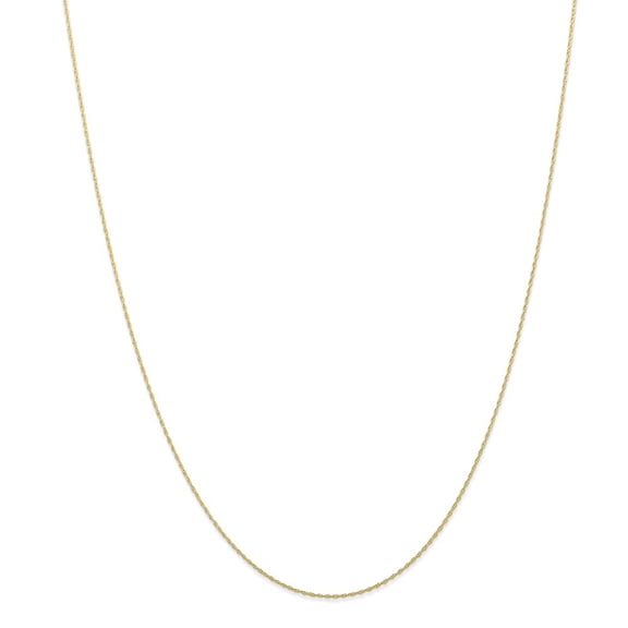 10K Yellow Gold chain Cable Rope 16 in 0.5 mm .5 Carded