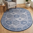 thumbnail image 3 of Madison Traditional 5' x 7' Oval Navy and Cream Polypropylene Indoor Area Rug, 3 of 6