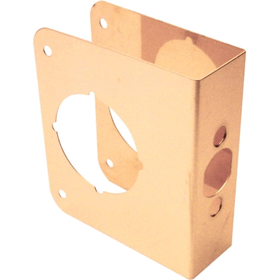 1-3/4 in. x 4-1/2 in. Thick Solid Brass Lock and Door Reinforcer, 2-1/8 in. Single Bore, 2-3/4 in. Backset