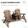 thumbnail image 2 of Patio Furniture Double Adirondack Chair Loveseat,Double Wooden Adirondack Chair with Ice Bucket,Outdoor Loveseat with High Backrest,Patio Chairs, 2 of 7