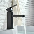 thumbnail image 1 of WinWay Bathroom Sink Tap Rozin Matte Black Basin Faucet Deck Mounted Single Lever Chrome Square Mono Hot-Cold Water Faucet, 1 of 10