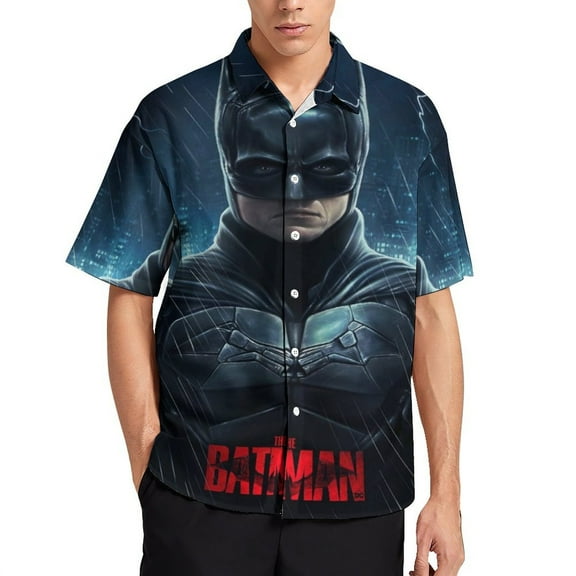 Batman Men's Hawaiian Shirt Short Sleeve Button Down Shirts Tropical Holiday Beach Shirts