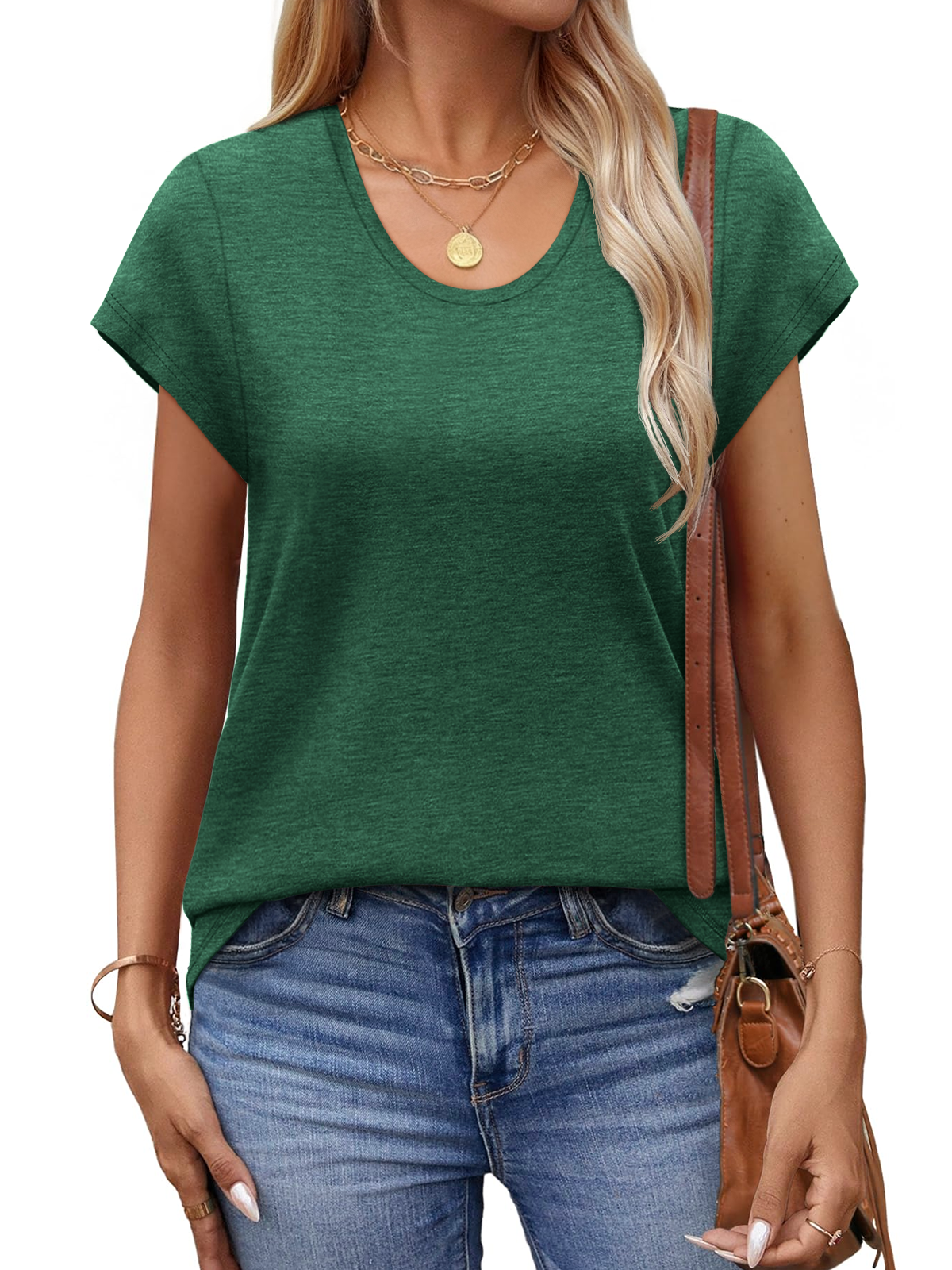 MOSHU Casual Womens T-Shirts Basic Tops for Women Cap Sleeve Loose Tank Tops