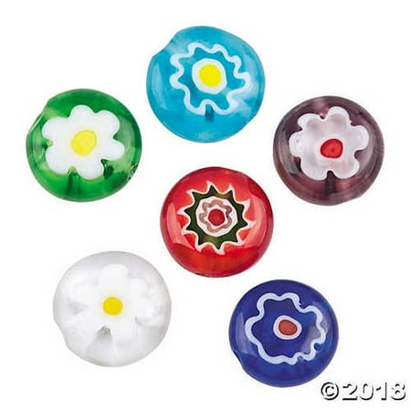 - Round Flower Millefiori Beads - 10mm