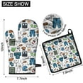 thumbnail image 6 of Blue Football Game Icons Pattern Kitchen Oven Mitt and Pot Holder Sets 2 Pcs for Baking, Cooking and Grilling, Heat Resistant Up To 392 °F, 6 of 7