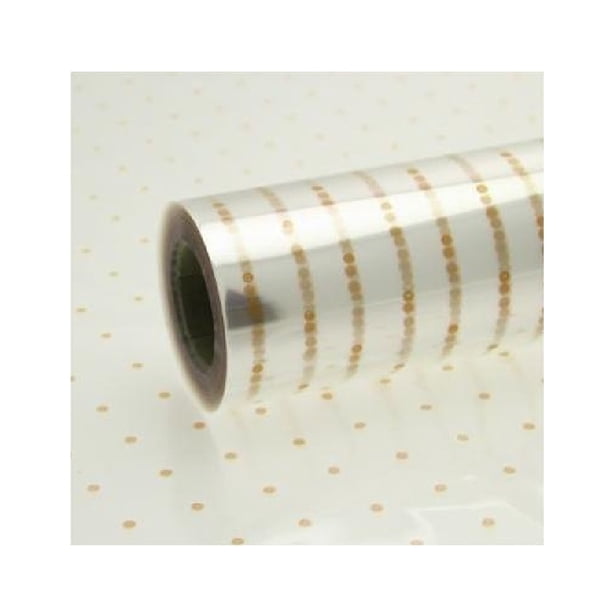Apac - Rollo de film estampado 80 cm x 100 m (Lunares Dorados)
