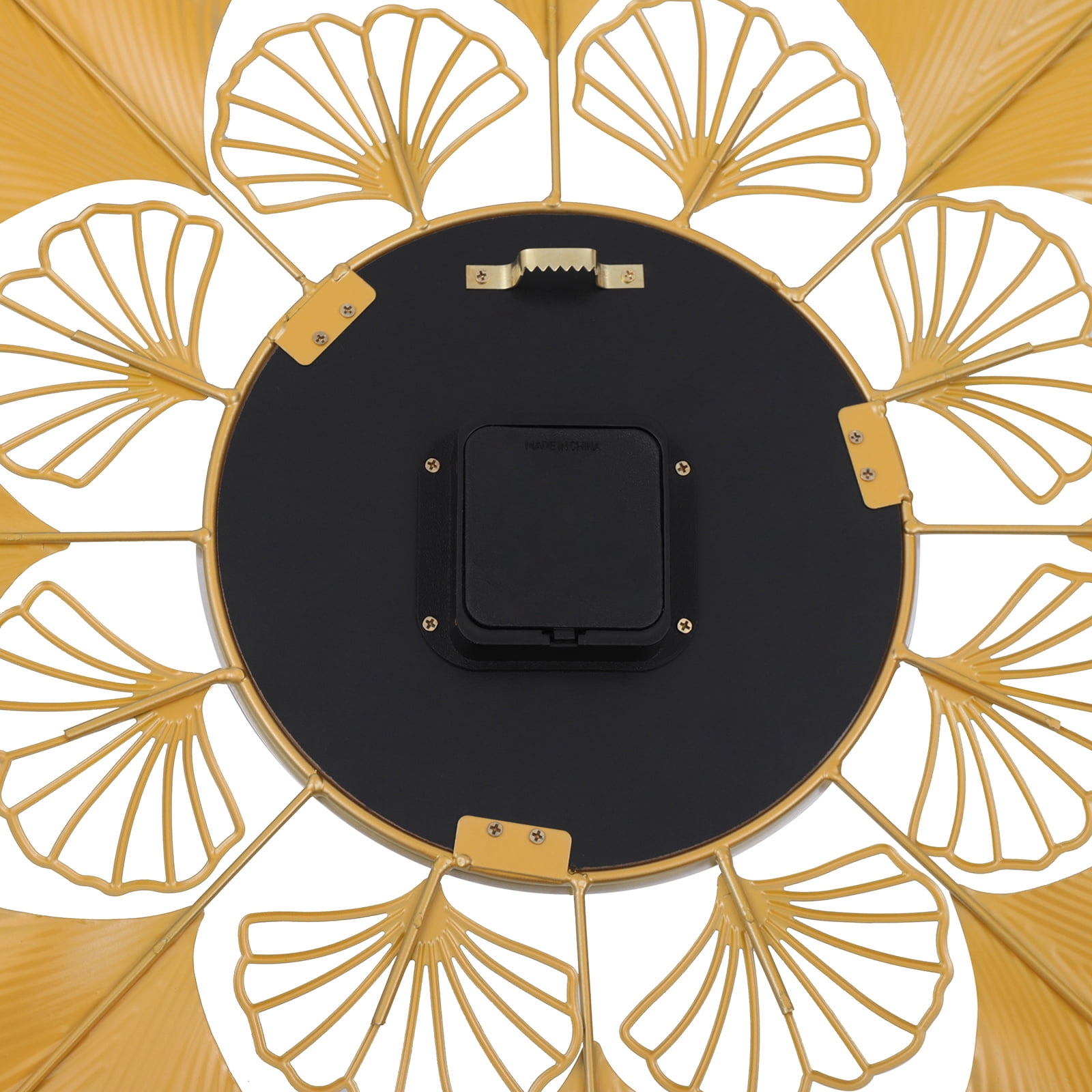 3D Creative Ginkgo Biloba Wall Clock, Gold Dial Design Silent Sweep Seconds Movement Digital Display For Study Office Bedroom, Art Clock