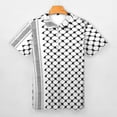 thumbnail image 3 of Palestinian Hatta Kufiya Folk Pattern Men Zipper T-shirt Summer Casual Short Sleeve T-shirt Top, 3 of 7