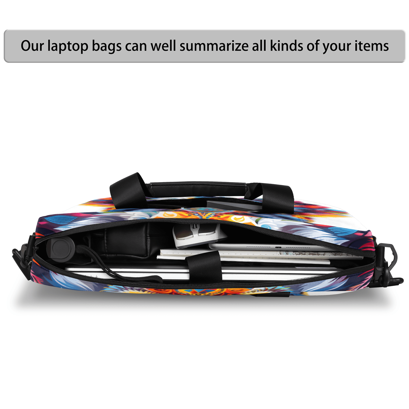Herdesigns Wolf Laptop Bag for Women Men, Computer Case Briefcase Messenger Bags, 15-15.6 inch Laptop Sleeve Shoulder Bag