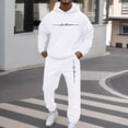 thumbnail image 2 of Fabrcox M-5XL Sweatsuits Men 2 Piece Outfit Fleece Lined Hoodie Sweatpants Set Causal Athletic Workout Sweatshirt Joggers Mens Track Suits White 5XL, 2 of 7