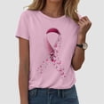 thumbnail image 2 of Fgnfyis T-Shirts pour Femmes Tee Graphique Vêtements Été Manches Courtes Hauts d'Été pour Femmes Rose P, 2 of 5