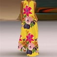 thumbnail image 4 of Elegant Flowers Print Long Sleeve Spring Summer Dresses Casual O Neck Loose Women Dress Vintage Party Vestidos Long Dresses, 4 of 5
