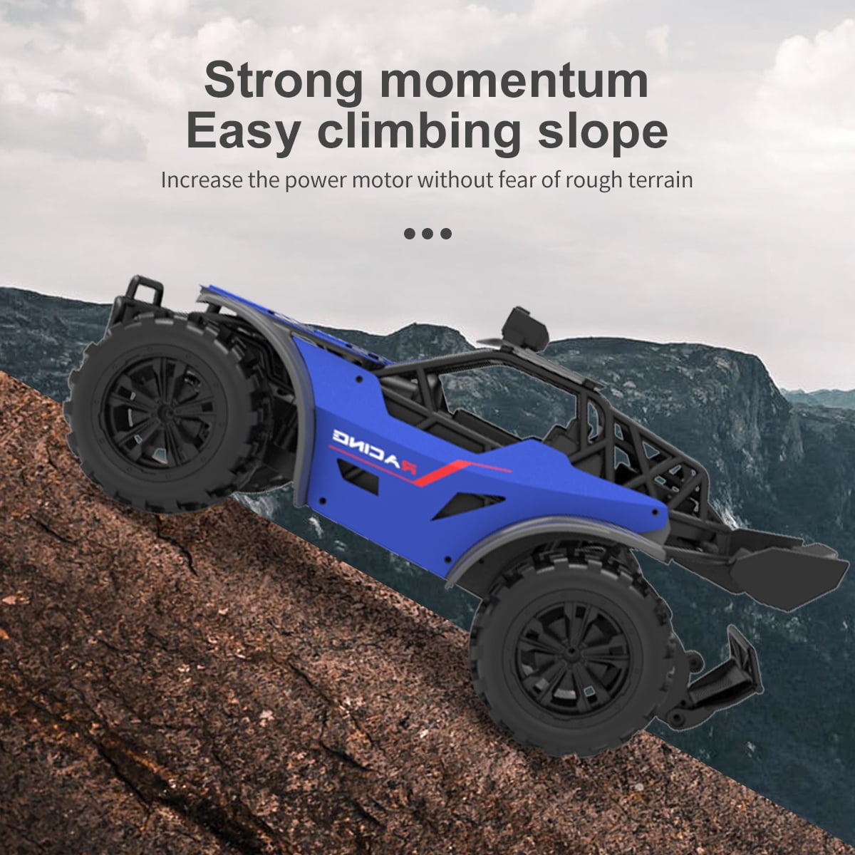 Alloy high-speed remote control off-road vehicle, with a strong alloy body and all terrain driving experience