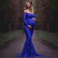 thumbnail image 2 of Vedolay Spring Maternity Dresses Women's Wrap Maternity Dress Empire Waist Knee Length Midi Dress with Belt Baby Shower or Casual Wear,Blue M, 2 of 5