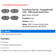 thumbnail image 2 of Front Brake Pad Set - Compatible with 1999 - 2005 Suzuki Grand Vitara 2000 2001 2002 2003 2004, 2 of 2
