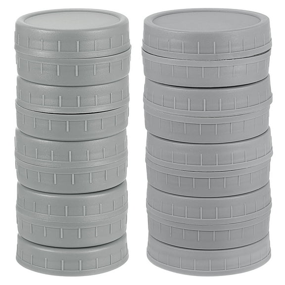 Uxcell 18Pack Mason Jar Lid with Silicone Ring, 9 Regular Mouth&9 Wide Mouth, Gray