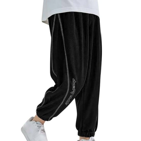 Utoimkio Toddler Boy Girls Summer Casual Loose Harem Pants Elastic Waisted Comfort Breathable Lounge Pants for Kids Size 3-14T