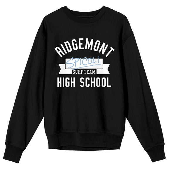 Fast Times At Ridgemont High Surf Team Logo Crew Neck Long Sleeve Black Adult Sweatshirt