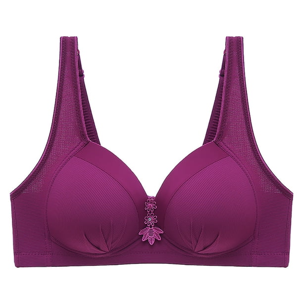 WILLBEST Brasier Push Up Mujer Sujetador Fino Sin Aros De Acero Para Mujer, Color Liso, Bordado, Transpirable, Cómodo